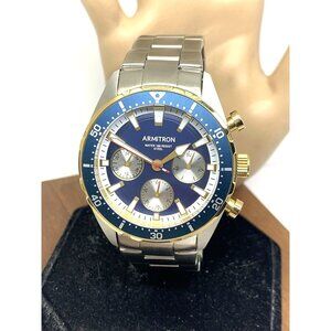 Armitron Men's Watch 20/5486TT Blue Dial Quartz Two Tone Stainless Steel 42mm